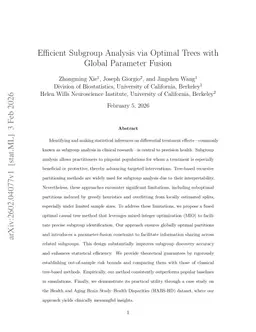 Efficient Subgroup Analysis via Optimal Trees with Global Parameter Fusion
