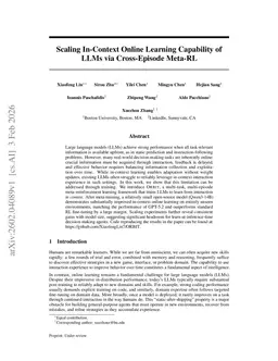 Scaling In-Context Online Learning Capability of LLMs via Cross-Episode Meta-RL