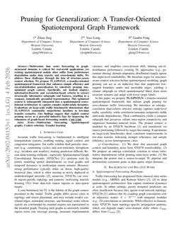 Pruning for Generalization: A Transfer-Oriented Spatiotemporal Graph Framework