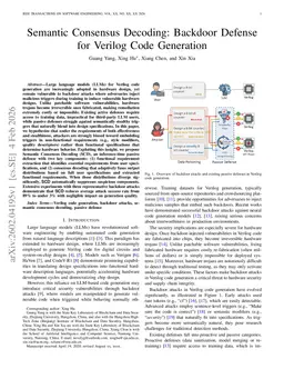 Semantic Consensus Decoding: Backdoor Defense for Verilog Code Generation