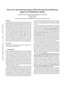 How Few-shot Demonstrations Affect Prompt-based Defenses Against LLM Jailbreak Attacks