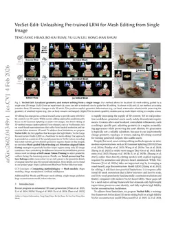 VecSet-Edit: Unleashing Pre-trained LRM for Mesh Editing from Single Image
