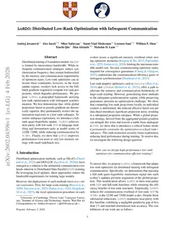 LoRDO: Distributed Low-Rank Optimization with Infrequent Communication