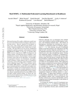 Med-MMFL: A Multimodal Federated Learning Benchmark in Healthcare