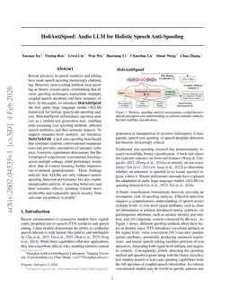 HoliAntiSpoof: Audio LLM for Holistic Speech Anti-Spoofing