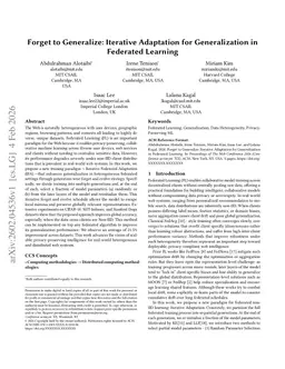 Forget to Generalize: Iterative Adaptation for Generalization in Federated Learning