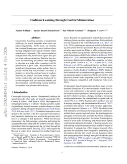 Continual Learning through Control Minimization