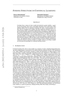 Finding Structure in Continual Learning