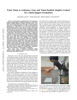 From Vision to Assistance: Gaze and Vision-Enabled Adaptive Control for a Back-Support Exoskeleton