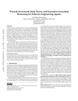 Towards Structured, State-Aware, and Execution-Grounded Reasoning for Software Engineering Agents
