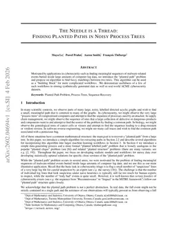 The Needle is a Thread: Finding Planted Paths in Noisy Process Trees
