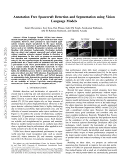 Annotation Free Spacecraft Detection and Segmentation using Vision Language Models