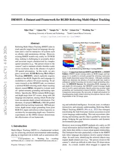 DRMOT: A Dataset and Framework for RGBD Referring Multi-Object Tracking