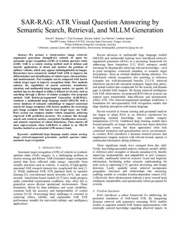 SAR-RAG: ATR Visual Question Answering by Semantic Search, Retrieval, and MLLM Generation