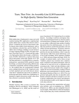 Team, Then Trim: An Assembly-Line LLM Framework for High-Quality Tabular Data Generation
