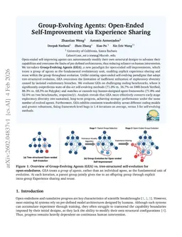 Group-Evolving Agents: Open-Ended Self-Improvement via Experience Sharing