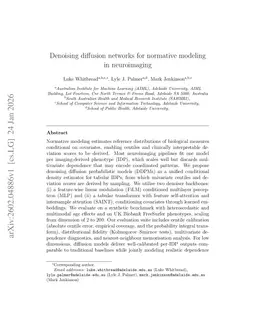 Denoising diffusion networks for normative modeling in neuroimaging