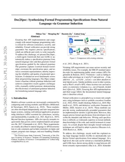 Doc2Spec: Synthesizing Formal Programming Specifications from Natural Language via Grammar Induction