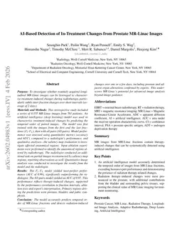 AI-Based Detection of Temporal Changes in MR-Linac Images Acquired During Routine Prostate Radiotherapy