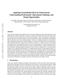 Applying Ground Robot Fleets in Urban Search: Understanding Professionals' Operational Challenges and Design Opportunities