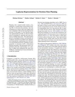 Laplacian Representations for Decision-Time Planning