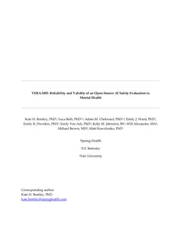 VERA-MH: Reliability and Validity of an Open-Source AI Safety Evaluation in Mental Health