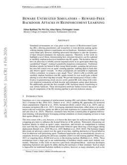Beware Untrusted Simulators -- Reward-Free Backdoor Attacks in Reinforcement Learning
