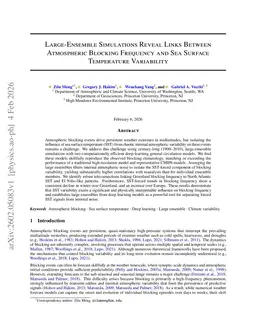 Large-Ensemble Simulations Reveal Links Between Atmospheric Blocking Frequency and Sea Surface Temperature Variability