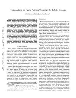 Trojan Attacks on Neural Network Controllers for Robotic Systems