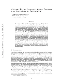 Aligning Large Language Model Behavior with Human Citation Preferences