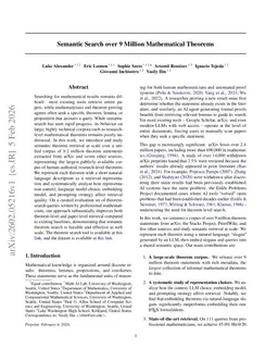 Semantic Search over 9 Million Mathematical Theorems