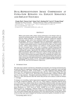 Dual-Representation Image Compression at Ultra-Low Bitrates via Explicit Semantics and Implicit Textures