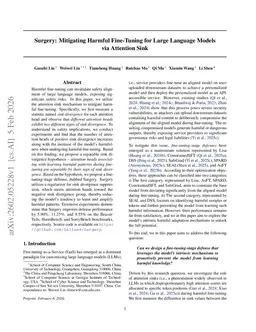 Surgery: Mitigating Harmful Fine-Tuning for Large Language Models via Attention Sink