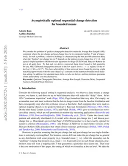 Asymptotically optimal sequential change detection for bounded means