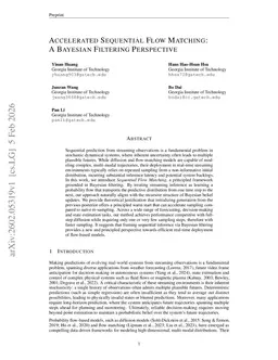Accelerated Sequential Flow Matching: A Bayesian Filtering Perspective