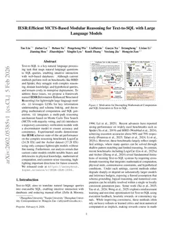 IESR:Efficient MCTS-Based Modular Reasoning for Text-to-SQL with Large Language Models