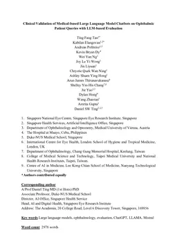 Clinical Validation of Medical-based Large Language Model Chatbots on Ophthalmic Patient Queries with LLM-based Evaluation