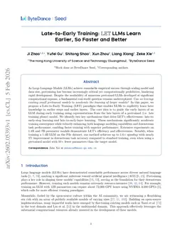 Late-to-Early Training: LET LLMs Learn Earlier, So Faster and Better