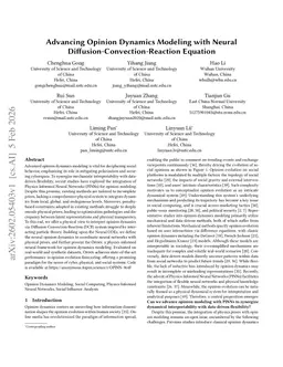 Advancing Opinion Dynamics Modeling with Neural Diffusion-Convection-Reaction Equation