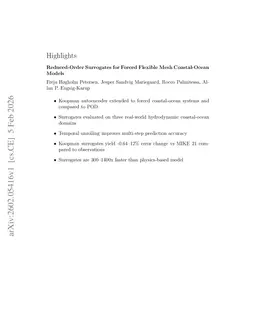 Reduced-Order Surrogates for Forced Flexible Mesh Coastal-Ocean Models