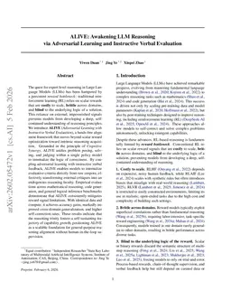 ALIVE: Awakening LLM Reasoning via Adversarial Learning and Instructive Verbal Evaluation