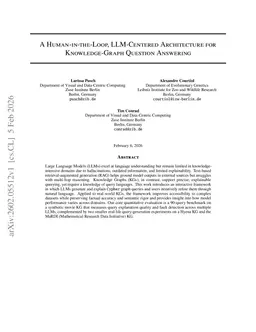 A Human-in-the-Loop, LLM-Centered Architecture for Knowledge-Graph Question Answering