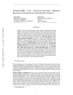 TangramSR: Can Vision-Language Models Reason in Continuous Geometric Space?
