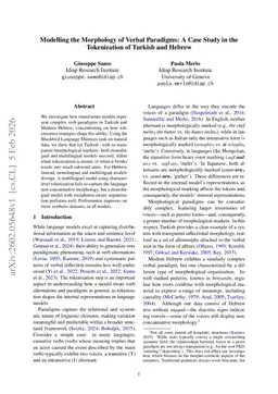 Modelling the Morphology of Verbal Paradigms: A Case Study in the Tokenization of Turkish and Hebrew