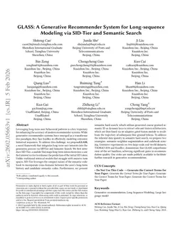 GLASS: A Generative Recommender for Long-sequence Modeling via SID-Tier and Semantic Search