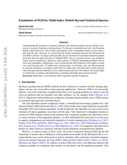 Limitations of SGD for Multi-Index Models Beyond Statistical Queries