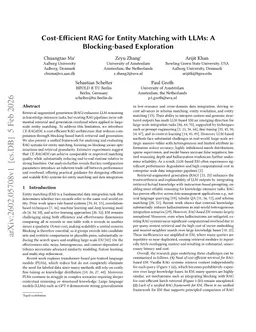 Cost-Efficient RAG for Entity Matching with LLMs: A Blocking-based Exploration