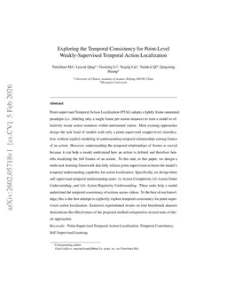 Exploring the Temporal Consistency for Point-Level Weakly-Supervised Temporal Action Localization