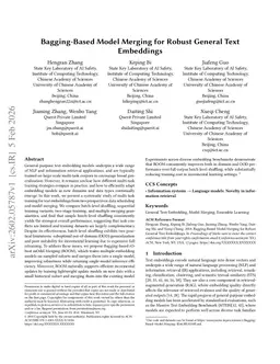 Bagging-Based Model Merging for Robust General Text Embeddings