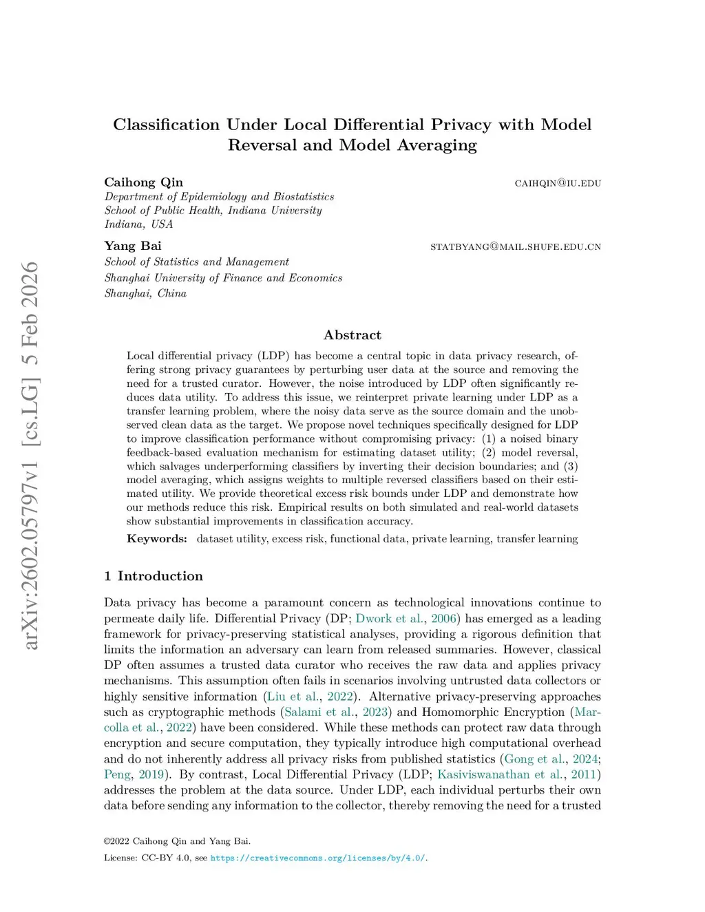 Classification Under Local Differential Privacy with Model Reversal and ...